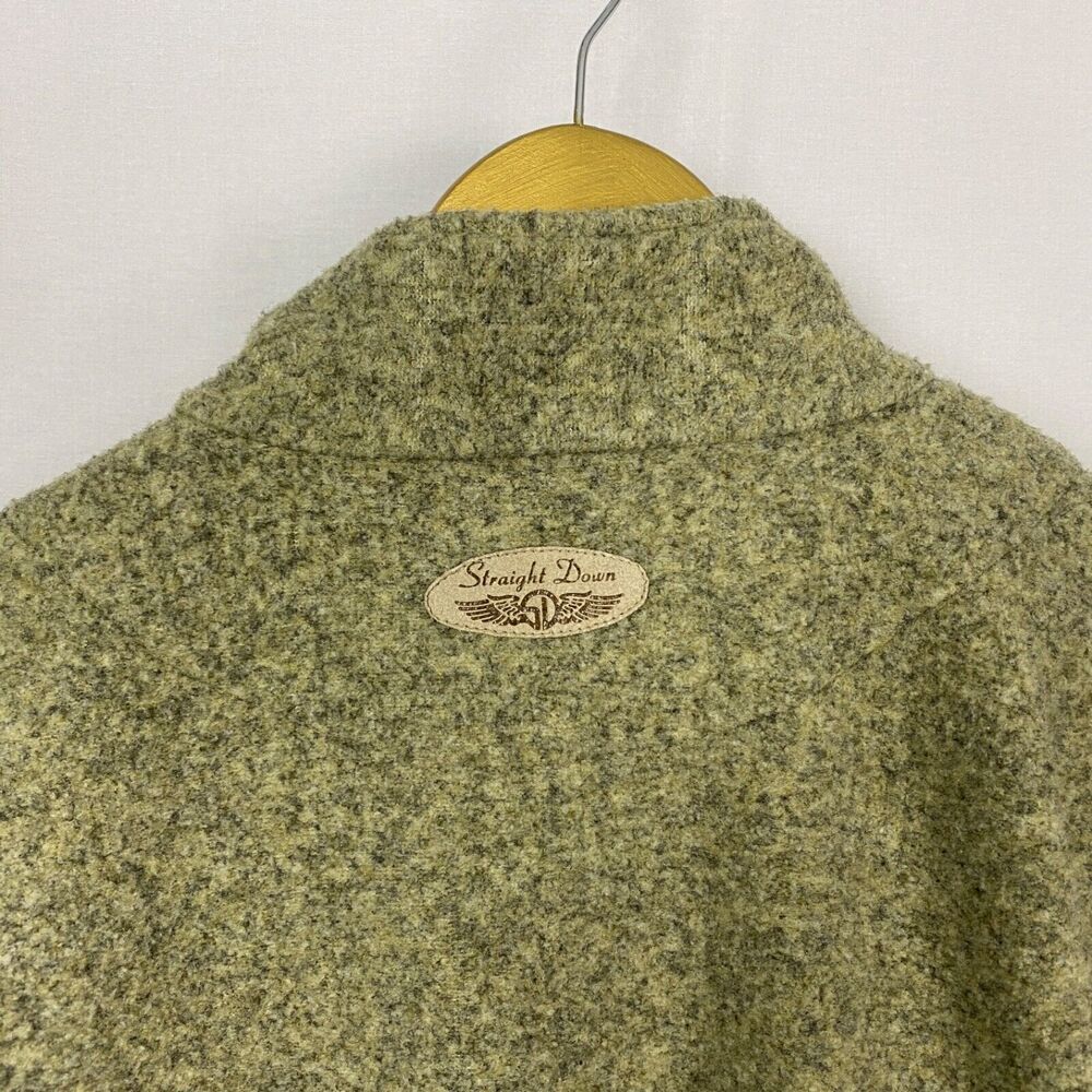 Straight Down Fleece Jacket Mens Large Green Full Zip Pockets Golf Lightweight - Picture 4 of 16